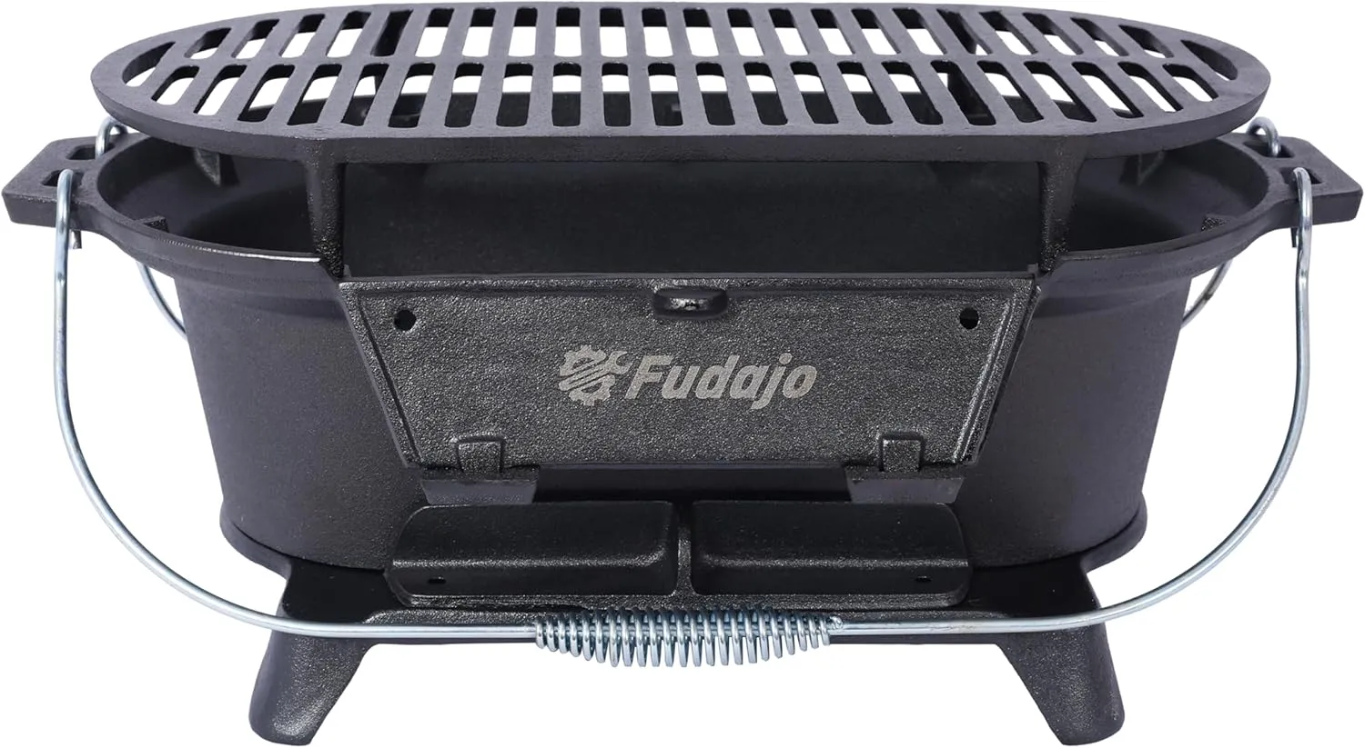 Portable Cast Iron Grill for Outdoor Cooking, Durable Enameled Design, for Picnics and Camping