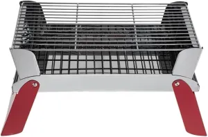 Portable Charcoal BBQ Grill, Foldable Stainless Steel Barbecue for Camping, Picnic, and Outdoor Cooking, Easy to Clean Store