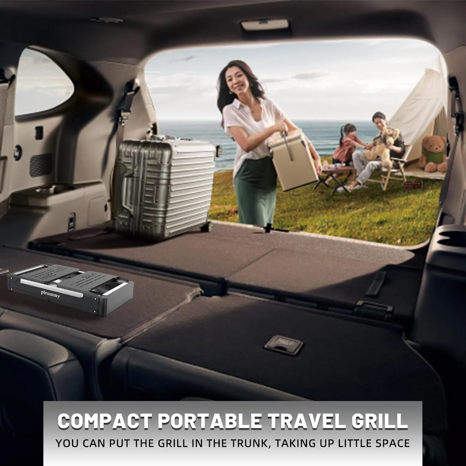 Portable Charcoal Foldable Grill, Small Grills Outdoor Cooking for Travel, Camping Smoker BBQ Grill, Stainless Steel Table Top Grill Charcoal for Outdoor Cooking, Camping, Backyard