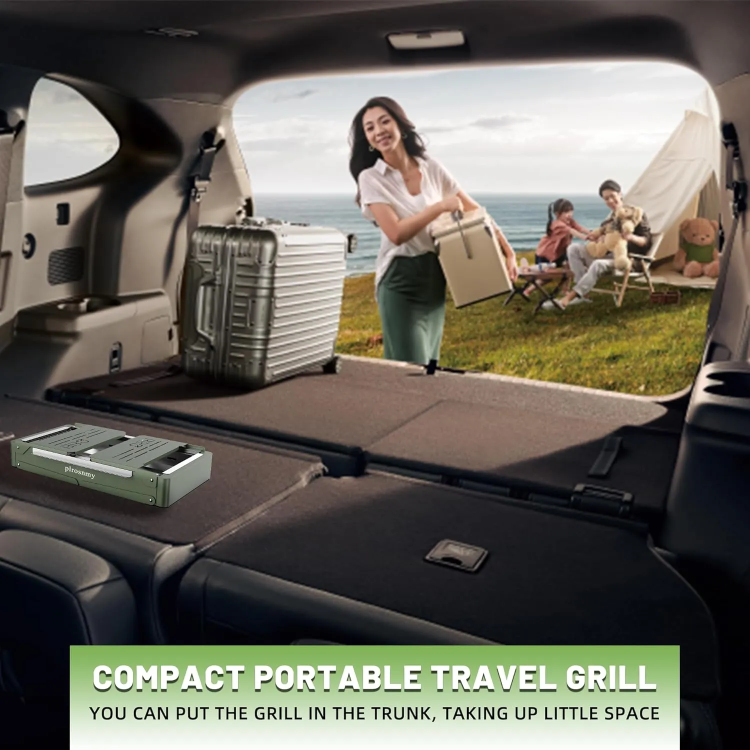 Portable Charcoal Foldable Grill, Small Grills Outdoor Cooking for Travel, Camping Smoker BBQ Grill, Stainless Steel Table Top Grill Charcoal for Outdoor Cooking,Camping,Backyard Barbecue