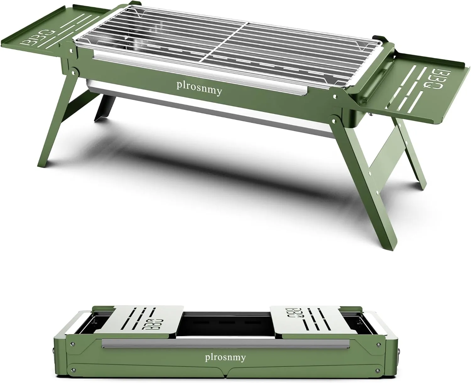 Portable Charcoal Foldable Grill, Small Grills Outdoor Cooking for Travel, Camping Smoker BBQ Grill, Stainless Steel Table Top Grill Charcoal for Outdoor Cooking,Camping,Backyard Barbecue