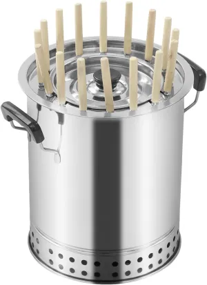 Portable Charcoal Grill Barrel Shape Stainless Steel BBQ Grill with Grilling Accessories for Camping Picnics Parties Beaches (16 Skewers)