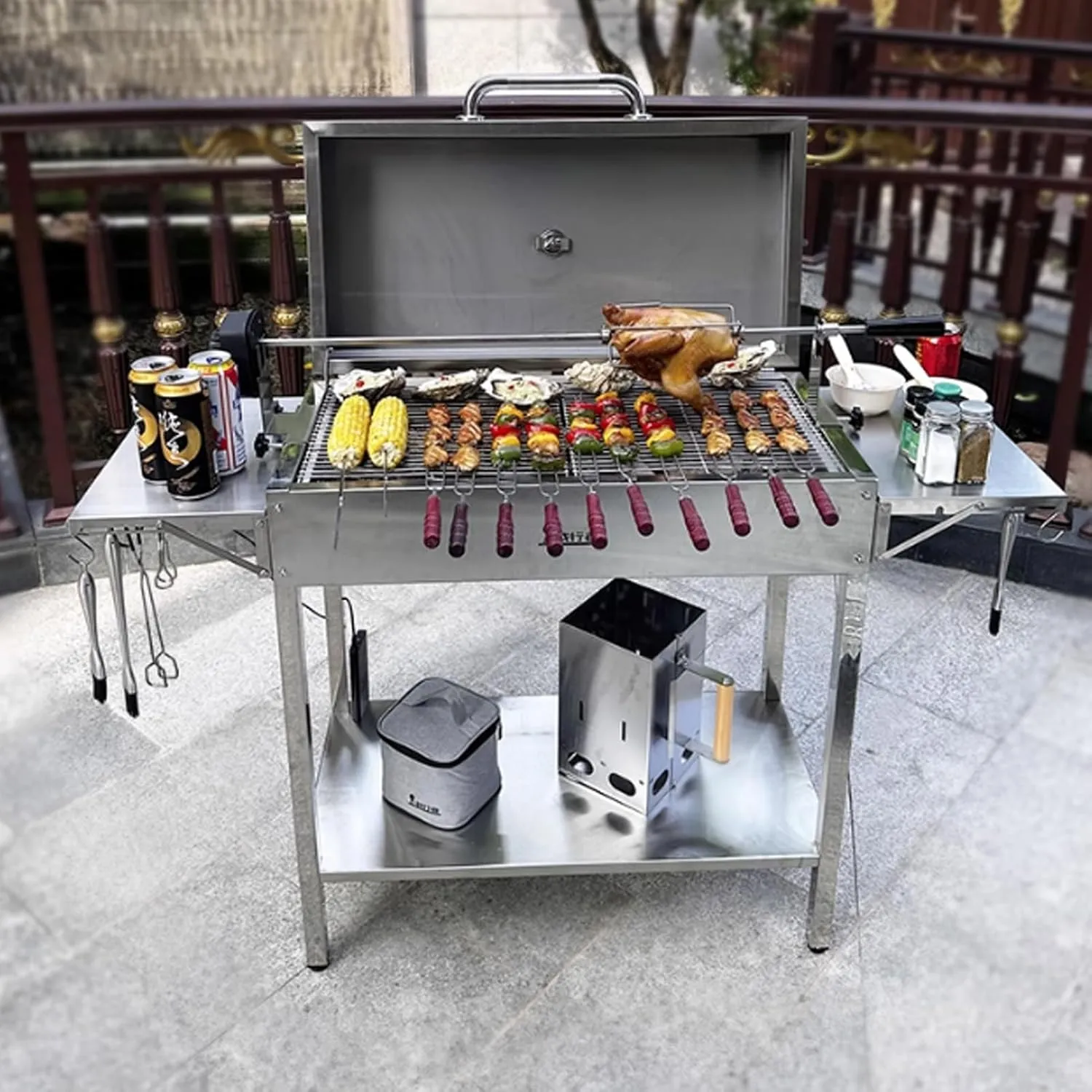 Portable Charcoal Grill BBQ Grill Portable, Quick-Assembly Design for Camping, Tailgating, Picnics & Outdoor Cooking Camping f