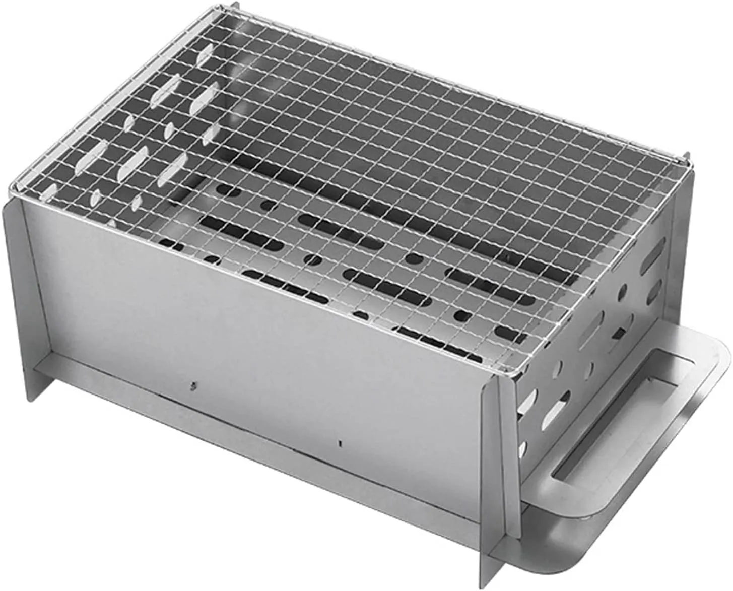 Portable Charcoal Grill, Foldable Stainless Steel Barbecue for Outside Camping Picnic Party Backyard BBQ Hiking
