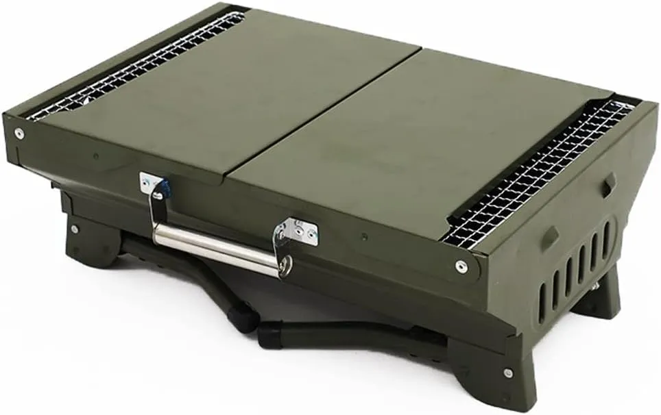 Portable Charcoal Grill Outdoor BBQ Grills Cooking, Stainless Steel Folding Camping Grill, for Campfire, Picnic, Hiking Grill Tool