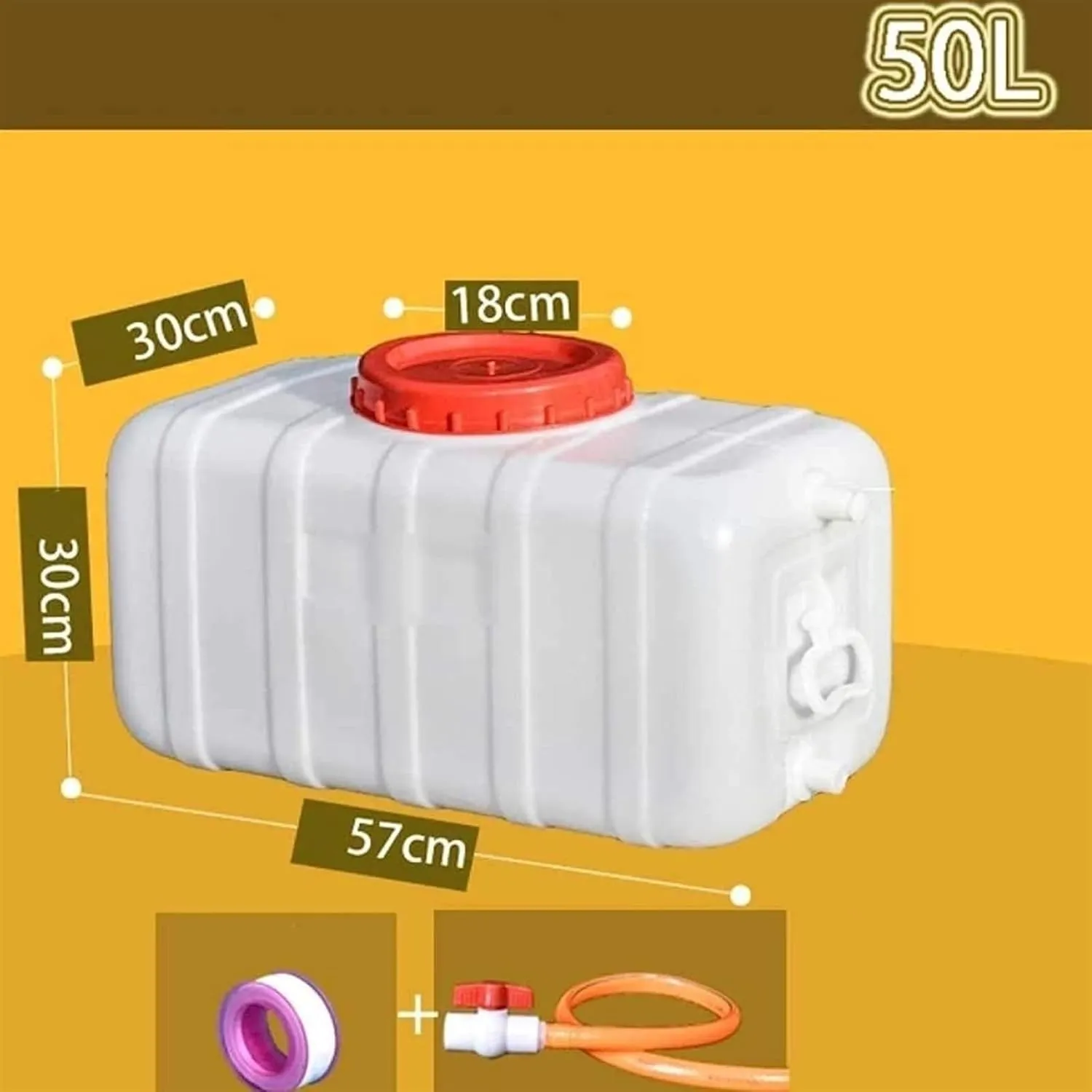 Portable Drinking Water Tank Bucket Hiking Camping Picnic Trip Barbecue Grill Thick Plastic Horizontal Water Storage Cont