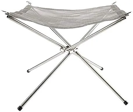 Portable Fire Pit, Folding Steel Mesh Wood Burning Backpacking Stove -Fire Tongs-Carry Bag Camping Backyard Garden