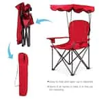 Portable Folding Beach Canopy Chair with Cup Holders