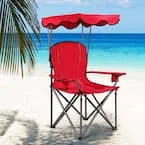 Portable Folding Beach Canopy Chair with Cup Holders