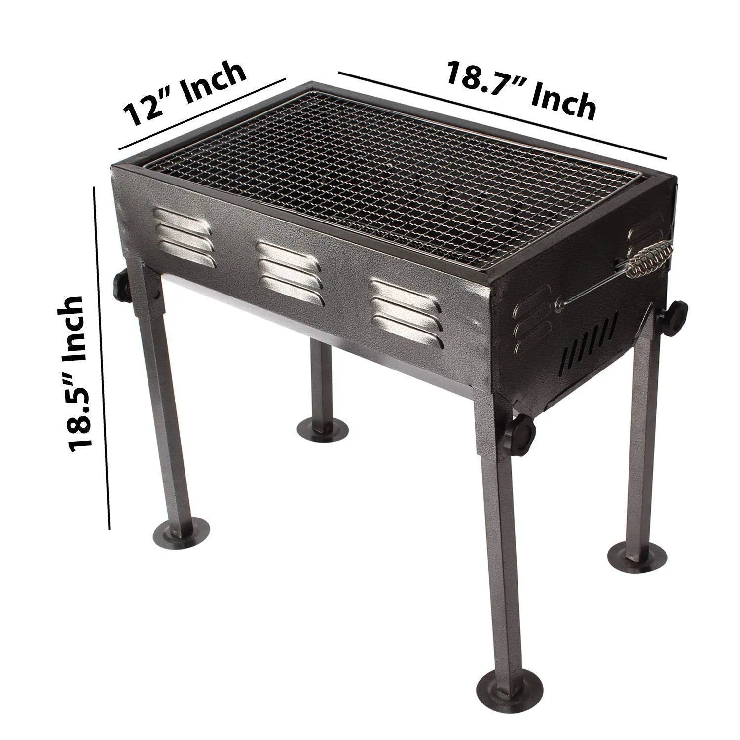 Portable Folding Charcoal BBQ Grill and Tandoor with Stand - Briefcase Style Barbecue Toaster