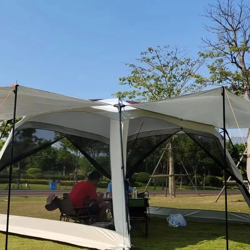 Portable Folding Mosquito Mesh Tent with Sunshade Canopy for Camping & Outdoor Adventures