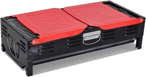 Portable Folding Outdoor BBQ Grill, Foldable Outdoor/Home/Camping Equipment with Detachable Grill/Grill Pan for 5-15 People