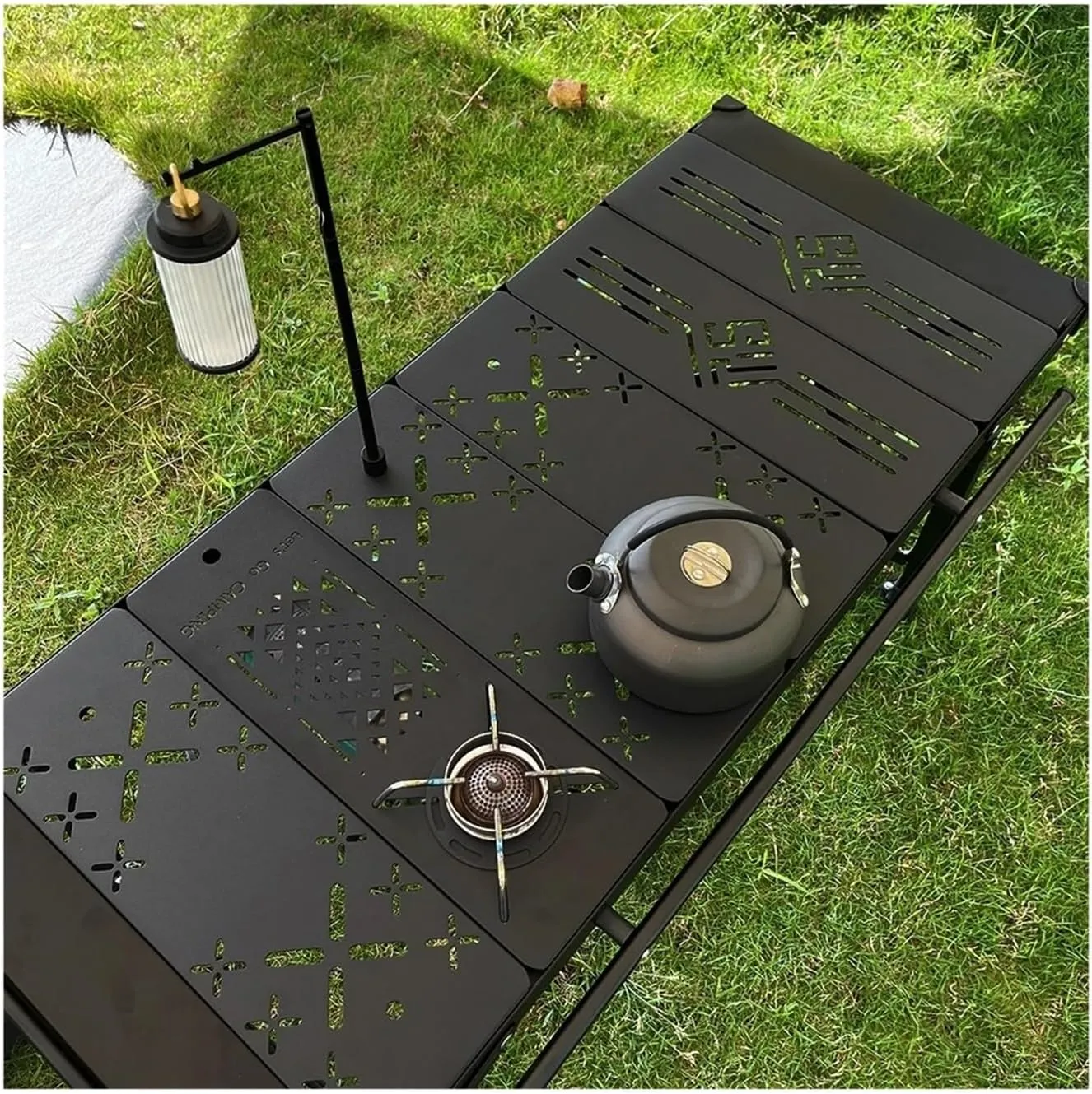 Portable Folding Table with Removable BBQ Grill | Ideal Outdoor Picnic & Camping Accessory for Spider Stove(Table Board)