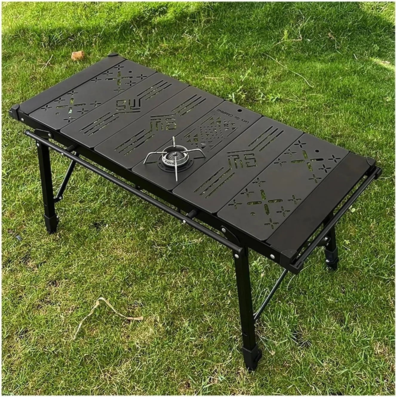 Portable Folding Table with Removable BBQ Grill | Ideal Outdoor Picnic & Camping Accessory for Spider Stove(Table Board)