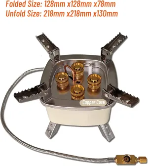 Portable Gas Stove; Camping Cassette Stove；Windproof and Fire-proof Portable Stove, 128mm x128mm x78mm