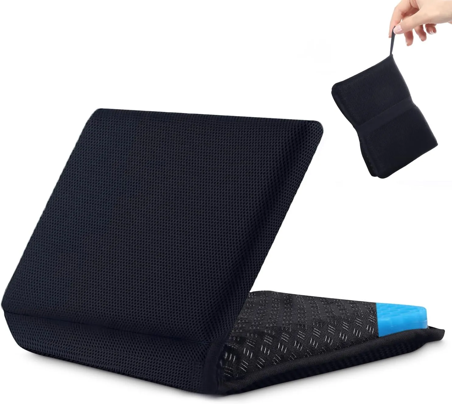 Portable Gel Seat Cushion, Comfortable Breathable Gel Travel Cushion for Back Tailbone Pain Relief, Foldable Chair Seat Pads for Outdoor Camping Airplane Car Office Home