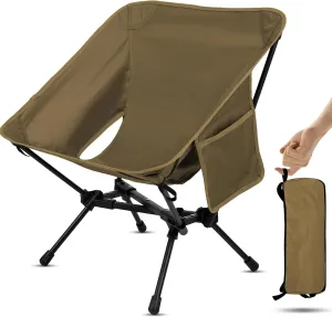 Portable High Back Camping Chair, Support Heavy Duty 440 lbs, Lightweight Folding Chair with Adjustable Pillow for Hiking, Beach, Backpacking
