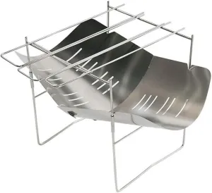 Portable Mini Stainless Steel Charcoal Grill with Foldable Cooking Rack Ideal for Barbecue and Camping