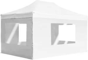 Portable Outdoor Shelter with Walls, Heavy Duty 14.8'x9.8' Folding Party Tent, Waterproof and Easy to Install, White