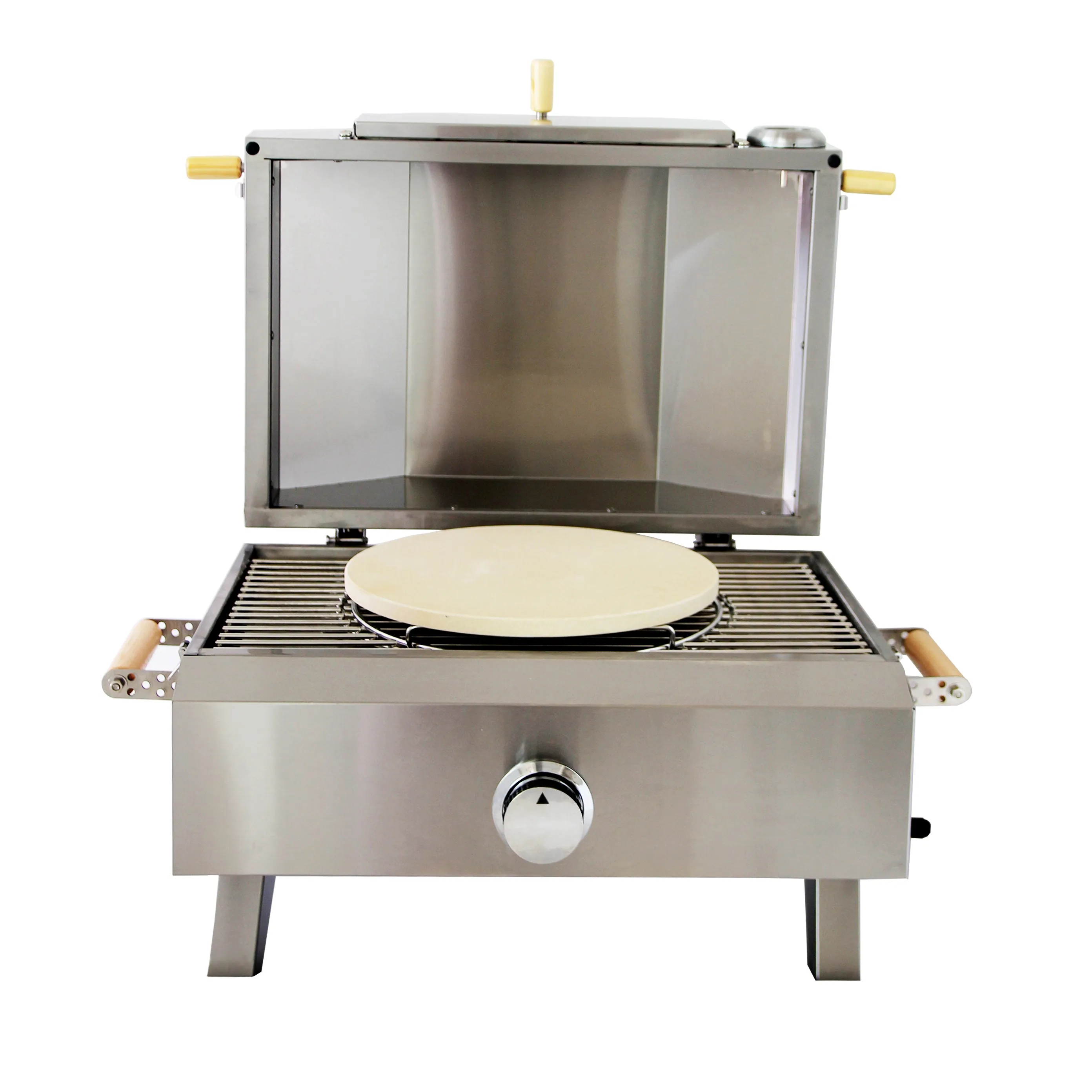 Portable Outdoor Stainless Steel Propane BBQ Gas Grill   Pizza Oven Combo