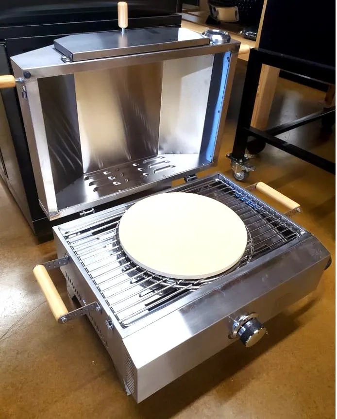 Portable Outdoor Stainless Steel Propane BBQ Gas Grill   Pizza Oven Combo