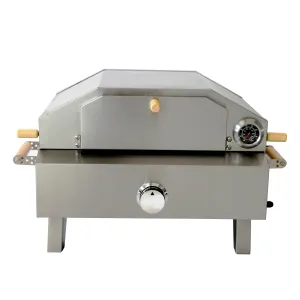 Portable Outdoor Stainless Steel Propane BBQ Gas Grill   Pizza Oven Combo