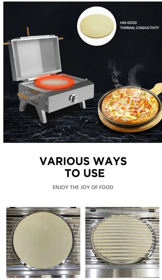 Portable Outdoor Stainless Steel Propane BBQ Gas Grill   Pizza Oven Combo