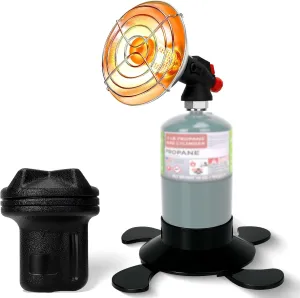 Portable Propane Heater for Camping Tent, Outdoor Small Space Patio Garage Heater, Self Ignition Radiant Cordless Heaters Foldable Gas Tank Holder for Hiking Ice Fishing Deer Blind Hunting