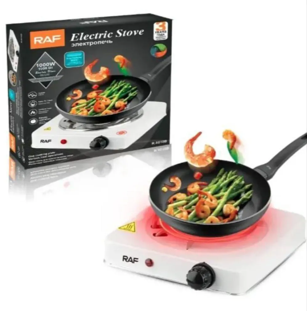 Portable Rechargeable Electric Stove  - Sleek Black Stainless steel Design