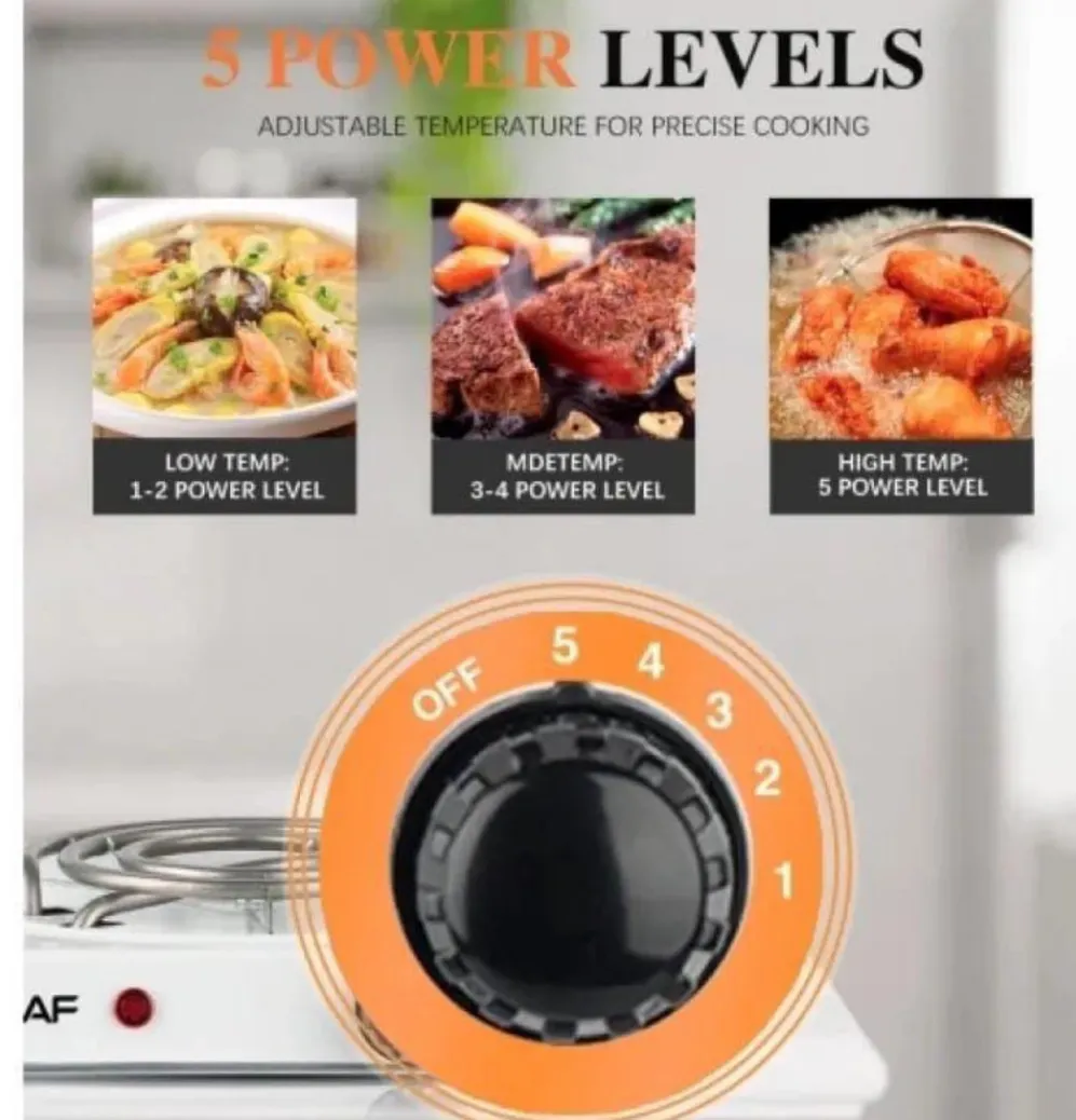 Portable Rechargeable Electric Stove  - Sleek Black Stainless steel Design