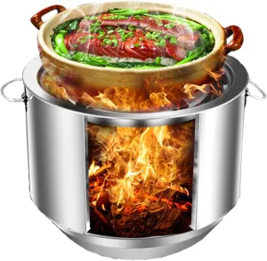 Portable Stainless Steel Backpacking Stove | Large Tent Stove | Portable Wood Burning Stove for Tents, Shelters, and Camping for Picnic BBQ Camp Hiking with Grill Grid,All Accessories ()