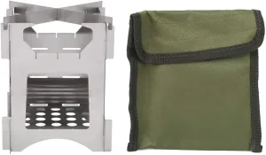 Portable Stainless Steel Folding Wood Burning Stove Mini Cooker for Outdoor Camping Travel Hiking Picnic