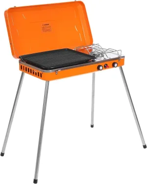 Portable Stove For Camping LPG Gas Stove, Outdoor Camp Stove with Grill Tray, Adjustable Burners & Leg, for Cooking Barbecue Camping Picnics Tailgating