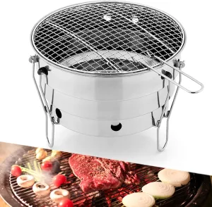 Portable Tabletop Folding BBQ Grill, Charcoal Barbecue Smoker Rack, Outdoor BBQ For Camping, Bonfire, Yard Heating & Picnic (2-4 People)