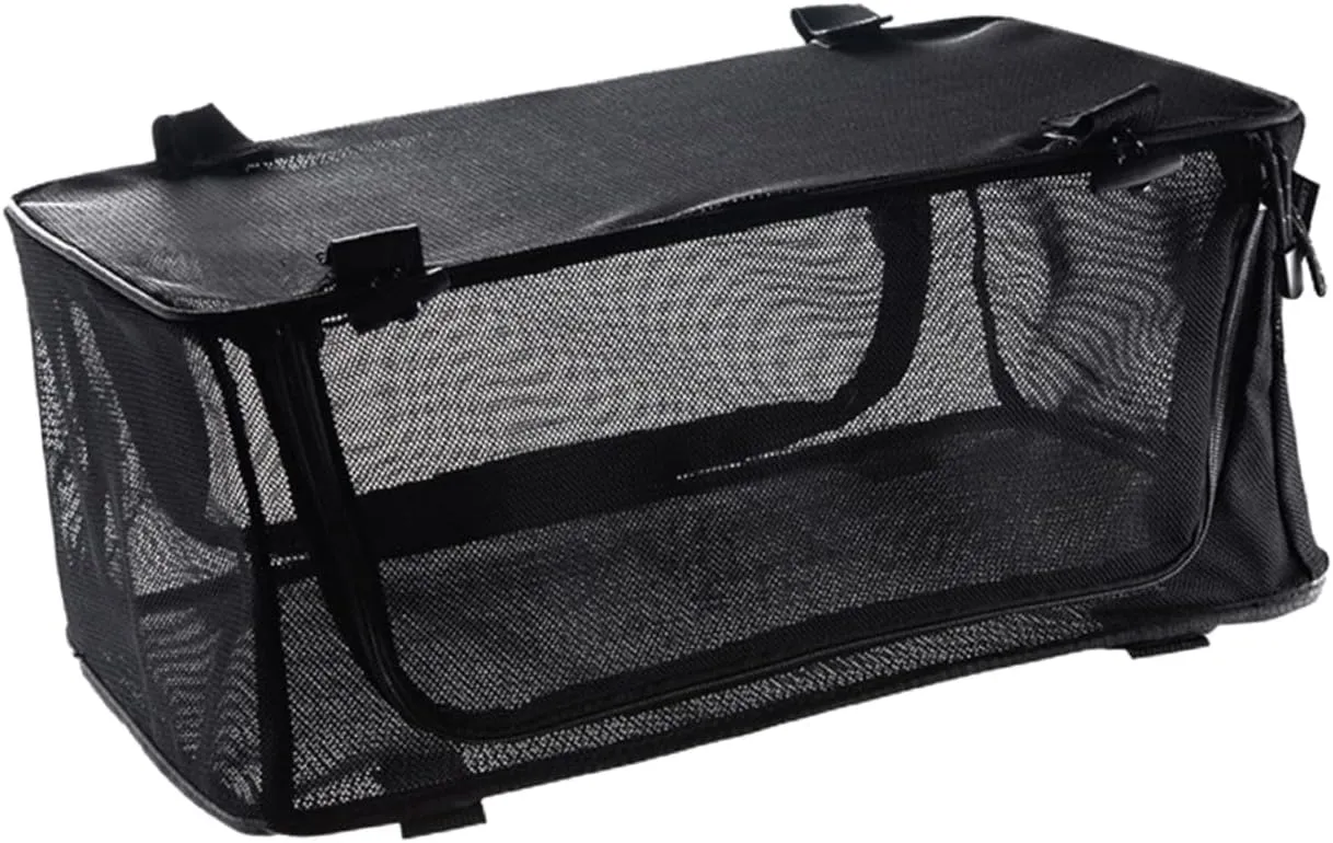 Portable Tableware Bag Cookware Storage Mesh Bag Coolers for Camping Silverware Saucepan Gadgets Camping Kettle Tent Tote Bag Mess Foldable Table Bin Fiber Cotton Black