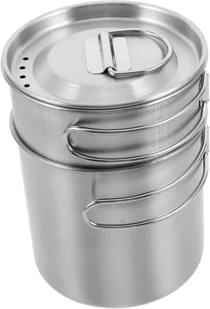 Portable Titanium Camping Mugs with Sleeves 304 Stainless Steel Collapsible Cup Set Outdoor Drinkware for Hiking