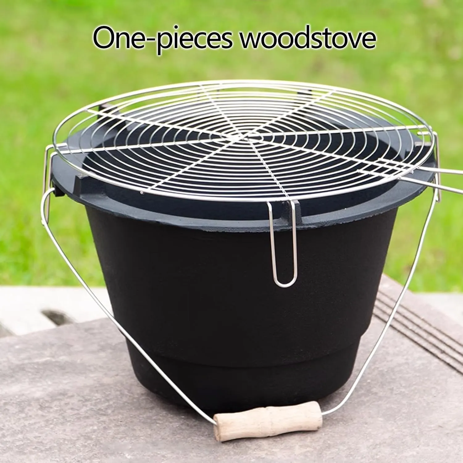 Portable Wood Burning Stove, Outdoor Stove with Handle, Cast Iron Wood Burning Stove, Tent Stove for Outside Bonfire Patio Backyard Cooking(35 * 35 * 19cm)