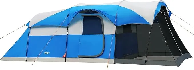 PORTAL 6/8 Person Family Camping Tent with Screen Room, Water Resistant Big Tunnel Tent with Rainfly, Large Family Tent for Outdoor Camping, Party