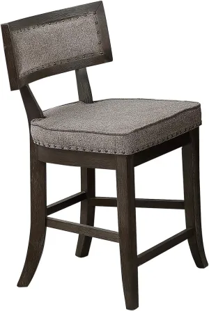 Poundex Grey Dining High Chair Fabric Upholstery Cushion, Set of 2