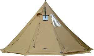 Preself 4~6 Person Tipi Hot Tent T3 XL with Screen Window, Height 8' 6" 2.6m, Diameter 15' 4.6m, for Wood Buring Stove Bushcraft Family Camping Hunting Fishing