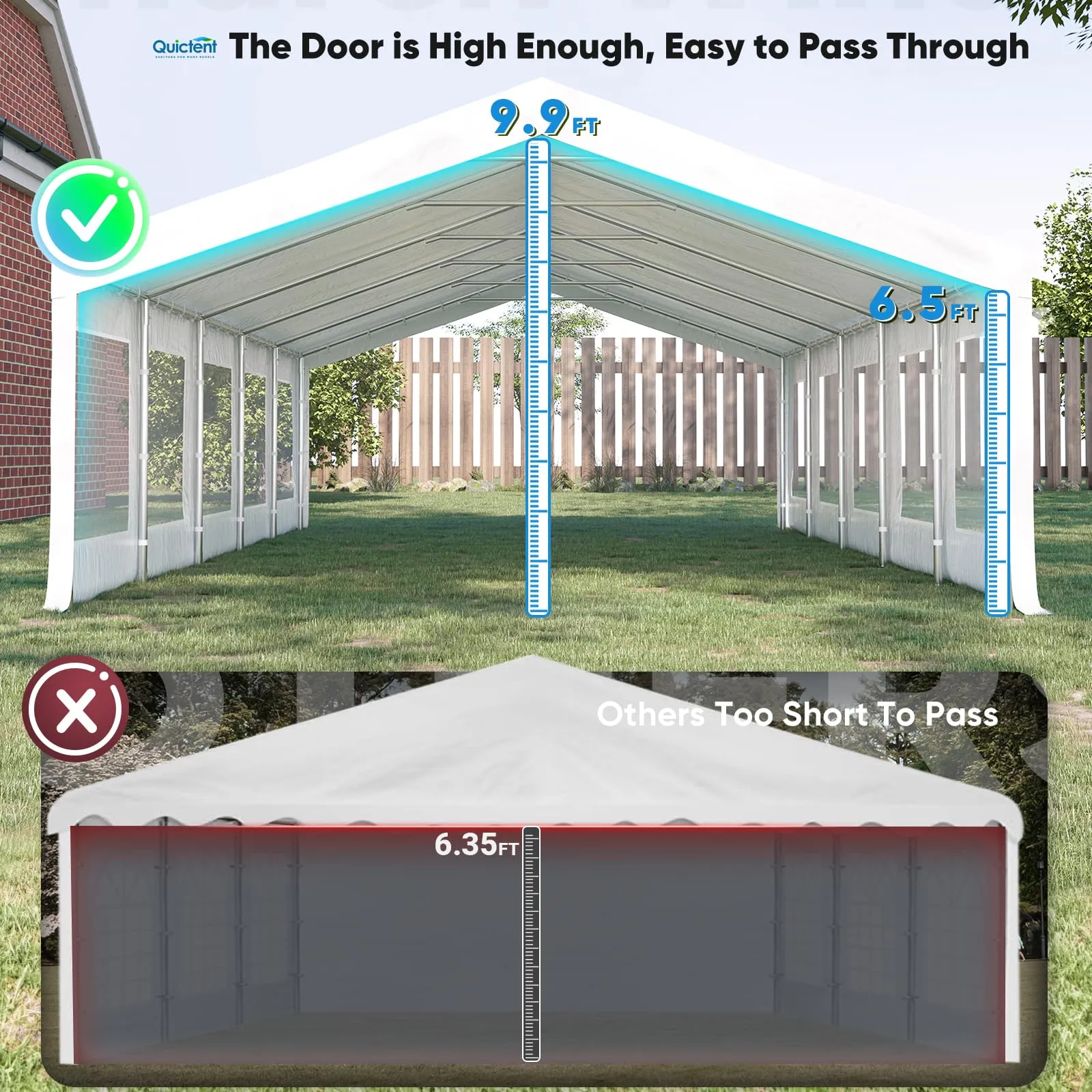 Quictent 20'x30' Heavy Duty Party Tent with Roll-up Ventilated Mesh Windows, Outdoor Event Shelter for Parties Wedding Carports Canopy BBQ