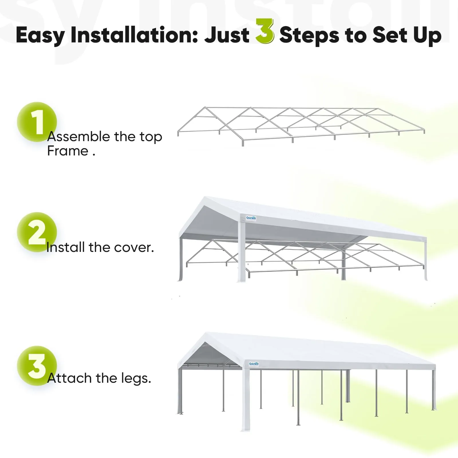 Quictent 20'x30' Heavy Duty Party Tent with Roll-up Ventilated Mesh Windows, Outdoor Event Shelter for Parties Wedding Carports Canopy BBQ