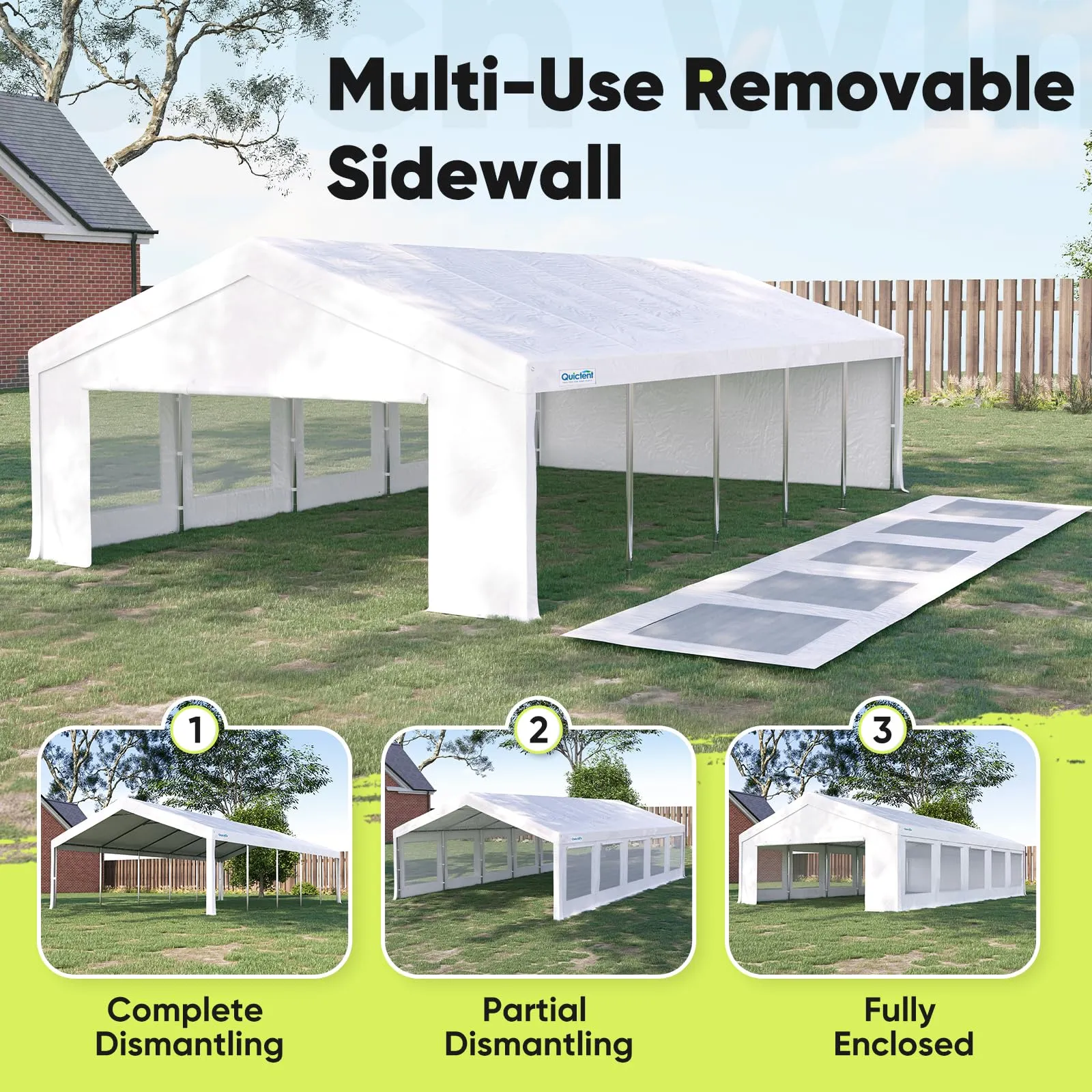 Quictent 20'x30' Heavy Duty Party Tent with Roll-up Ventilated Mesh Windows, Outdoor Event Shelter for Parties Wedding Carports Canopy BBQ