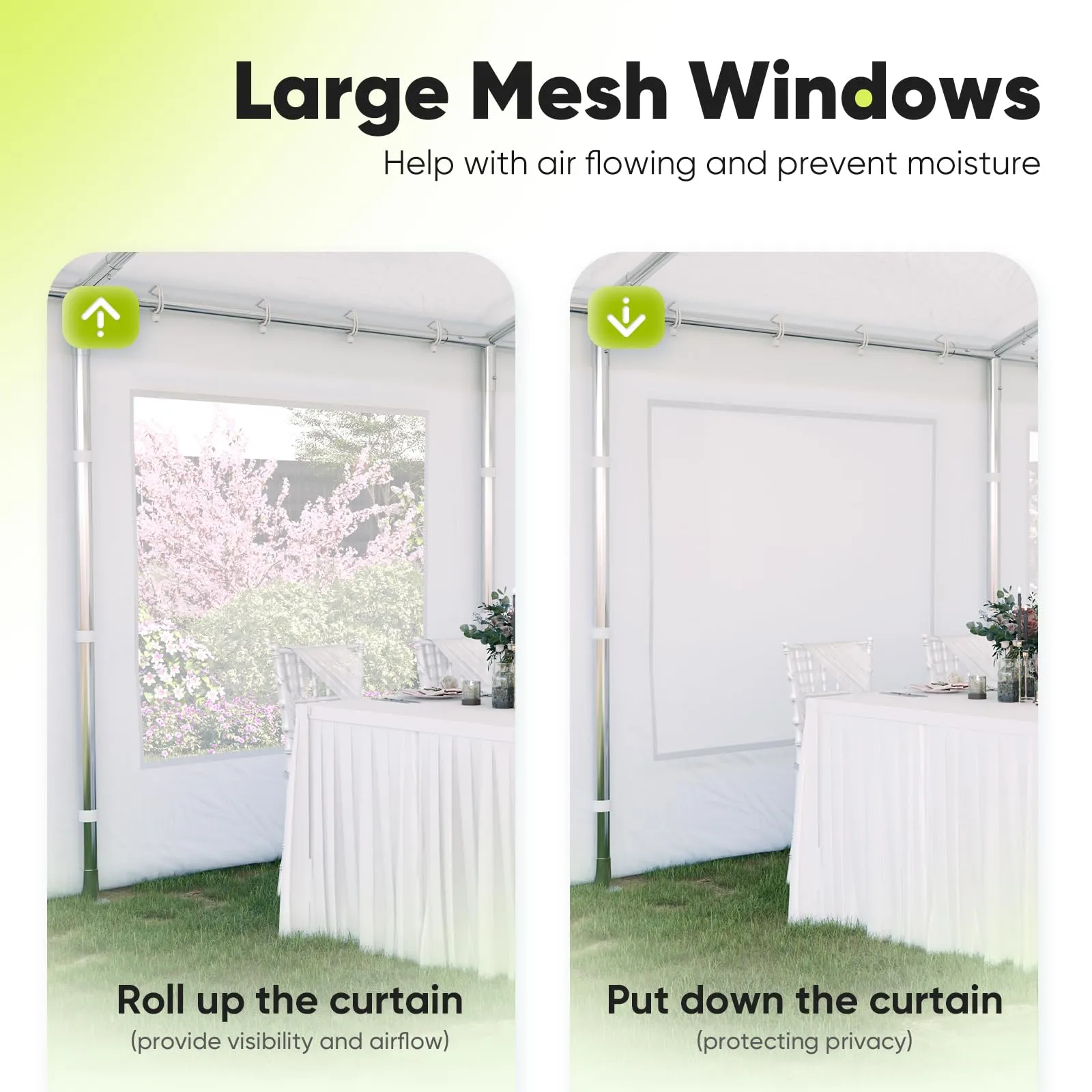 Quictent 20'x30' Heavy Duty Party Tent with Roll-up Ventilated Mesh Windows, Outdoor Event Shelter for Parties Wedding Carports Canopy BBQ