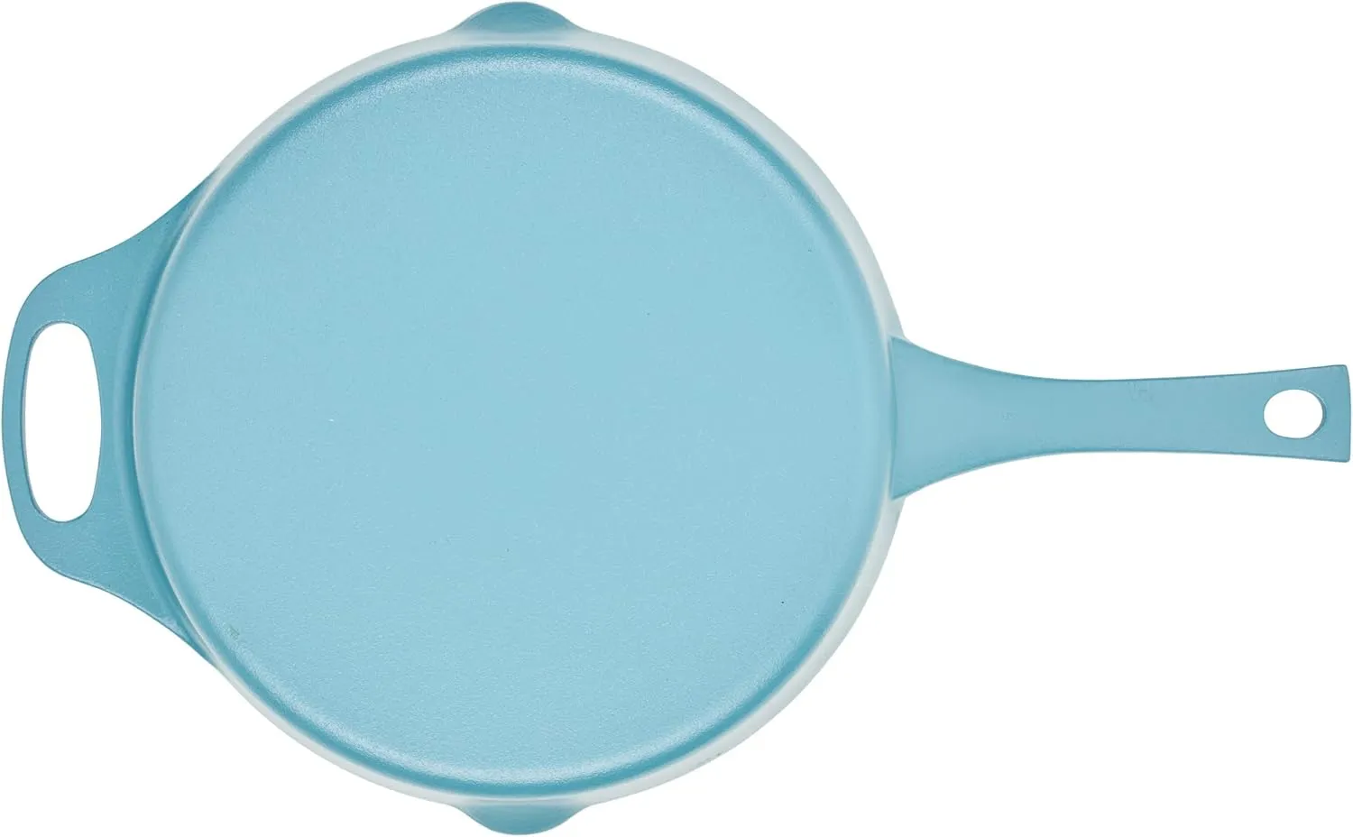 Rachael Ray NITRO Cast Iron Fryin Pan/Skillet with Helper Handle and Pour Spouts, 12 Inch - Agave Blue