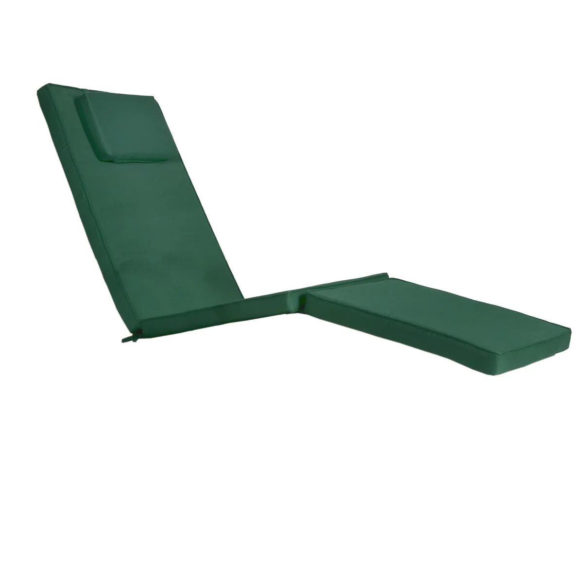 Reclining Chaise Lounge Steamer Teak Foldable Chair  - Green Cushions