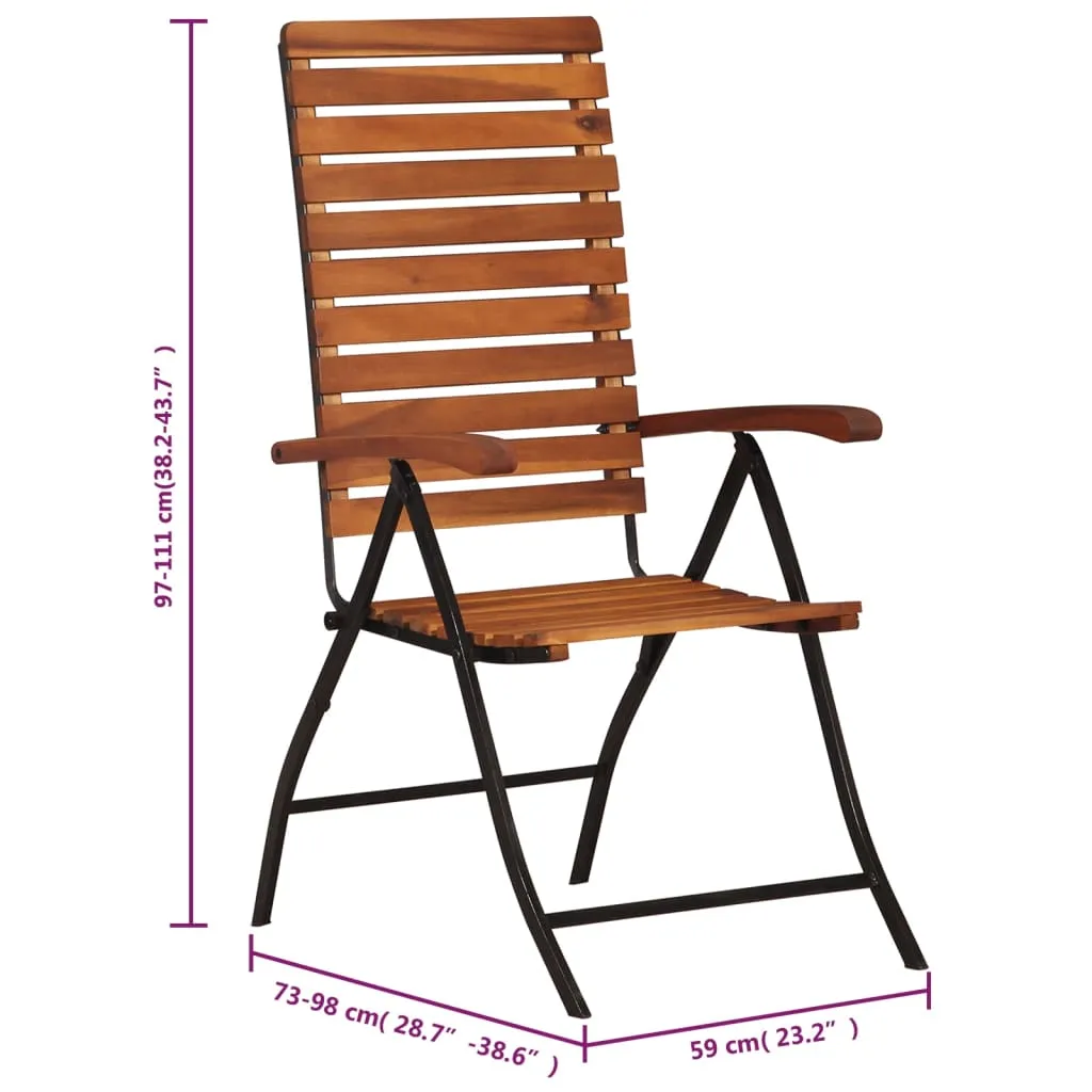 Reclining Patio Chairs 2 pcs Solid Wood Acacia
