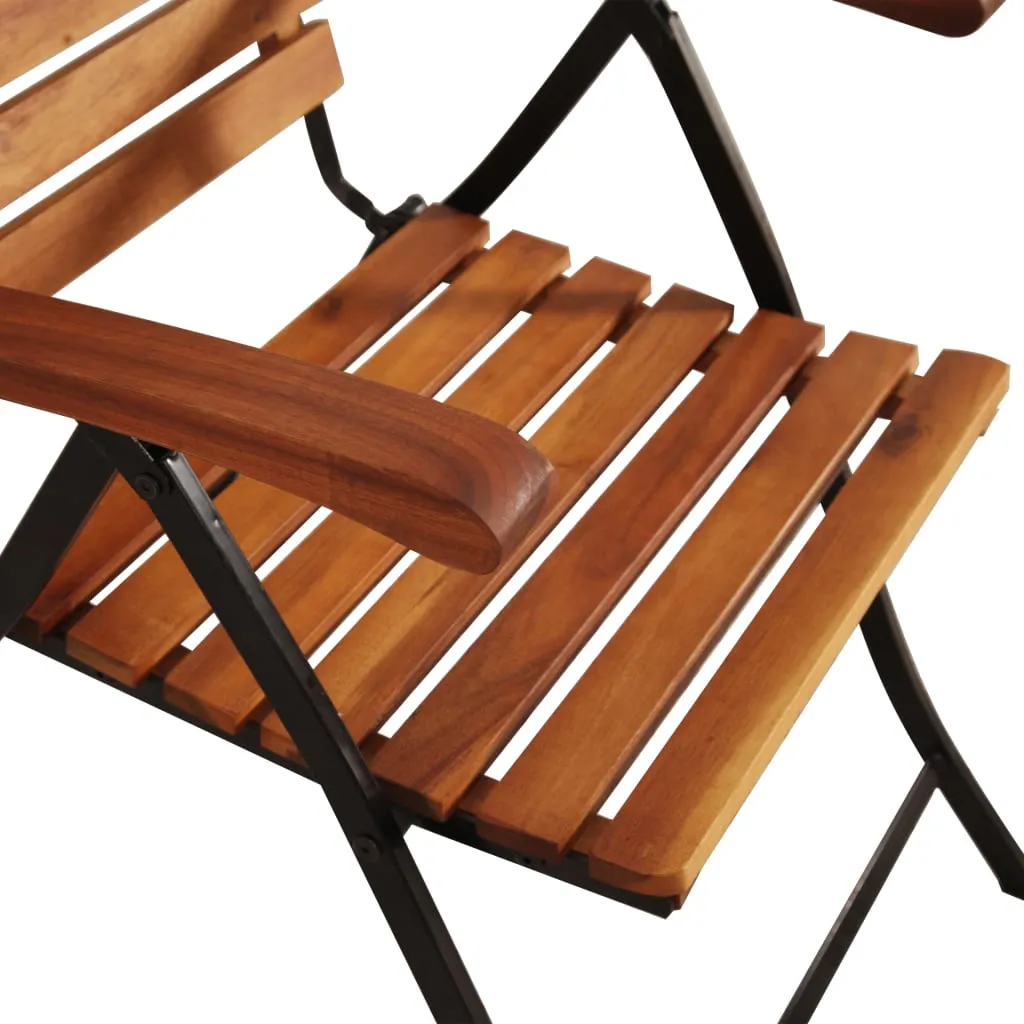 Reclining Patio Chairs 2 pcs Solid Wood Acacia