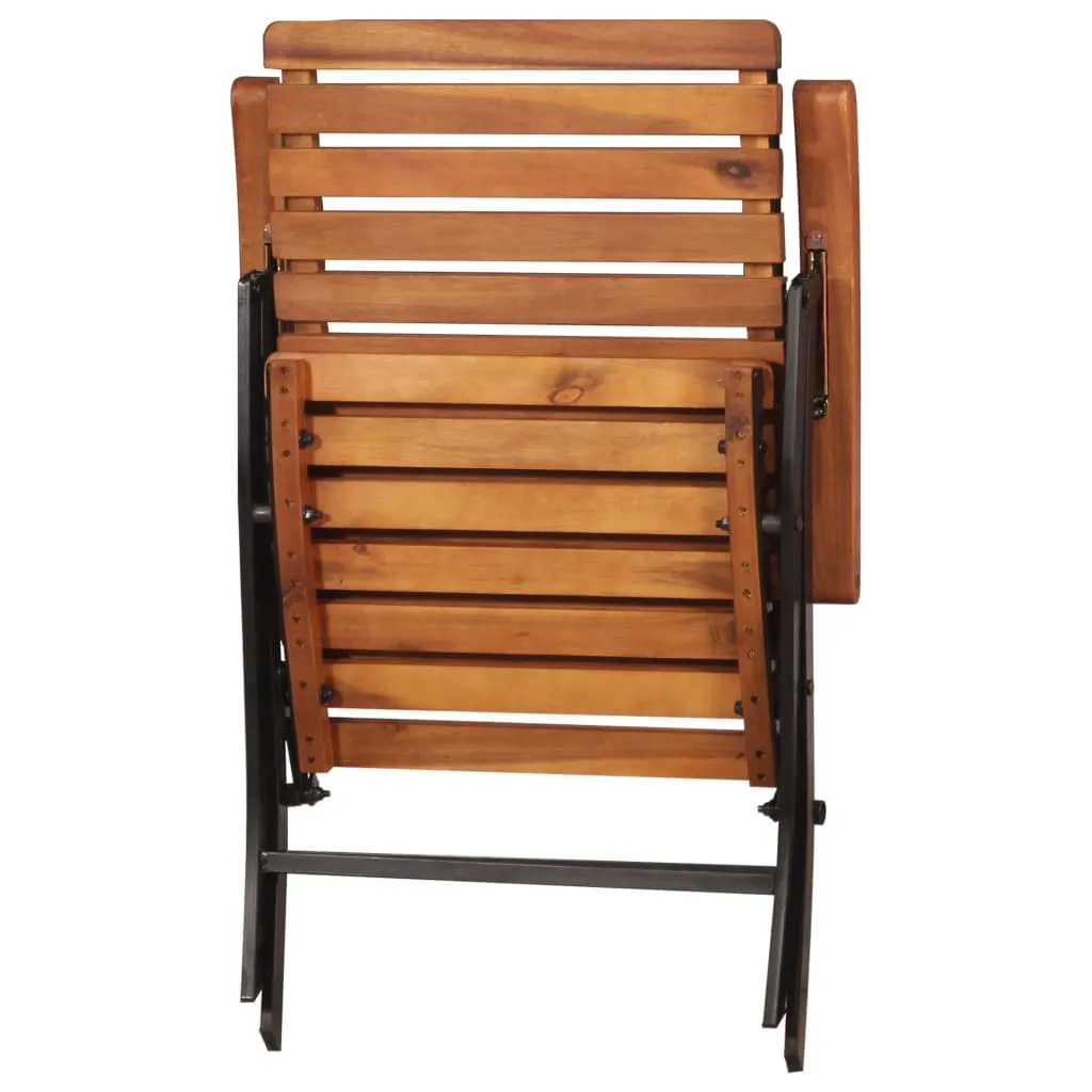 Reclining Patio Chairs 2 pcs Solid Wood Acacia