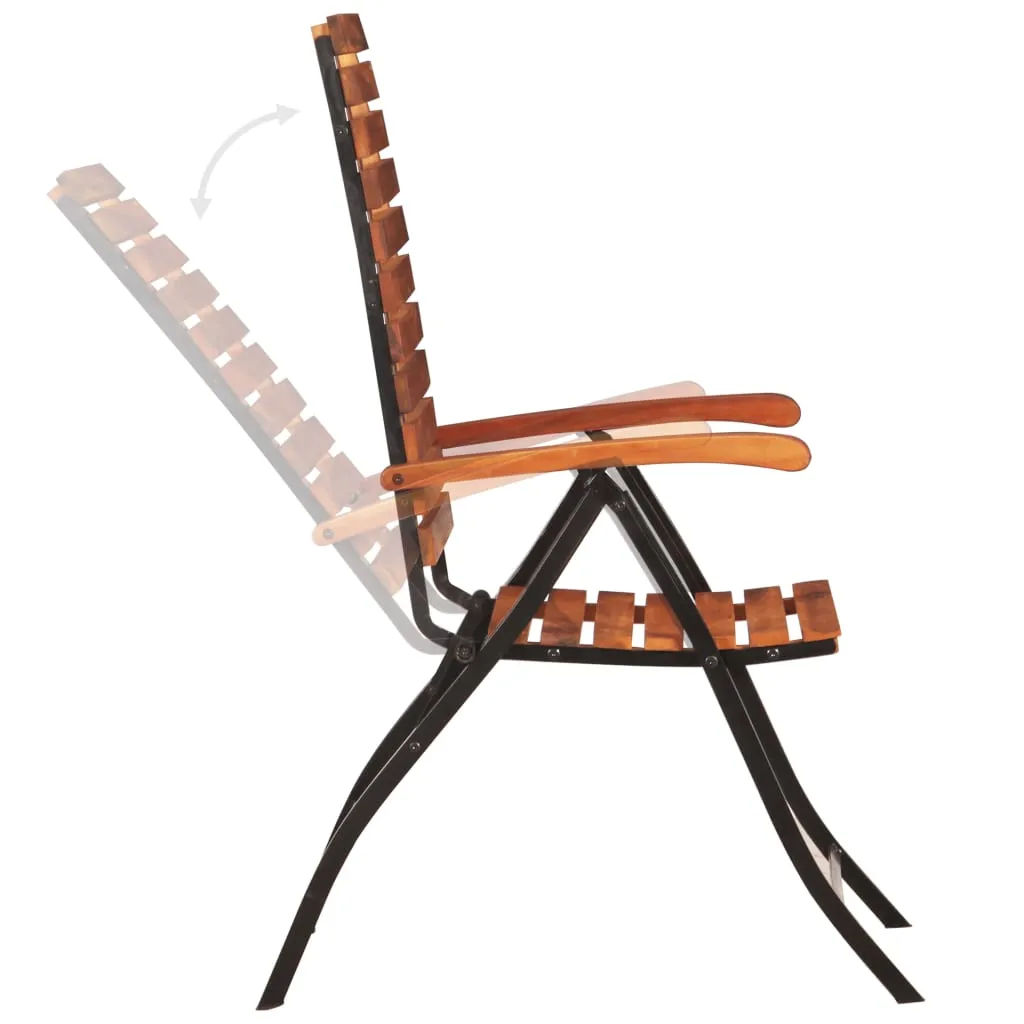 Reclining Patio Chairs 2 pcs Solid Wood Acacia